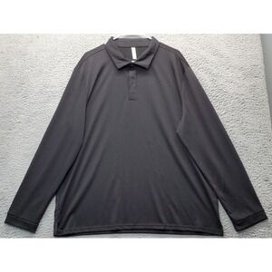 Stylus Polo Shirt Men's 2XL Black Stretch Comfort‎ Long Sleeve Golf Performance